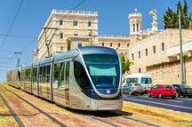 Tram on the light rail in Jerusalem - Israel Tram on the light rail in Jerusalem - Israel